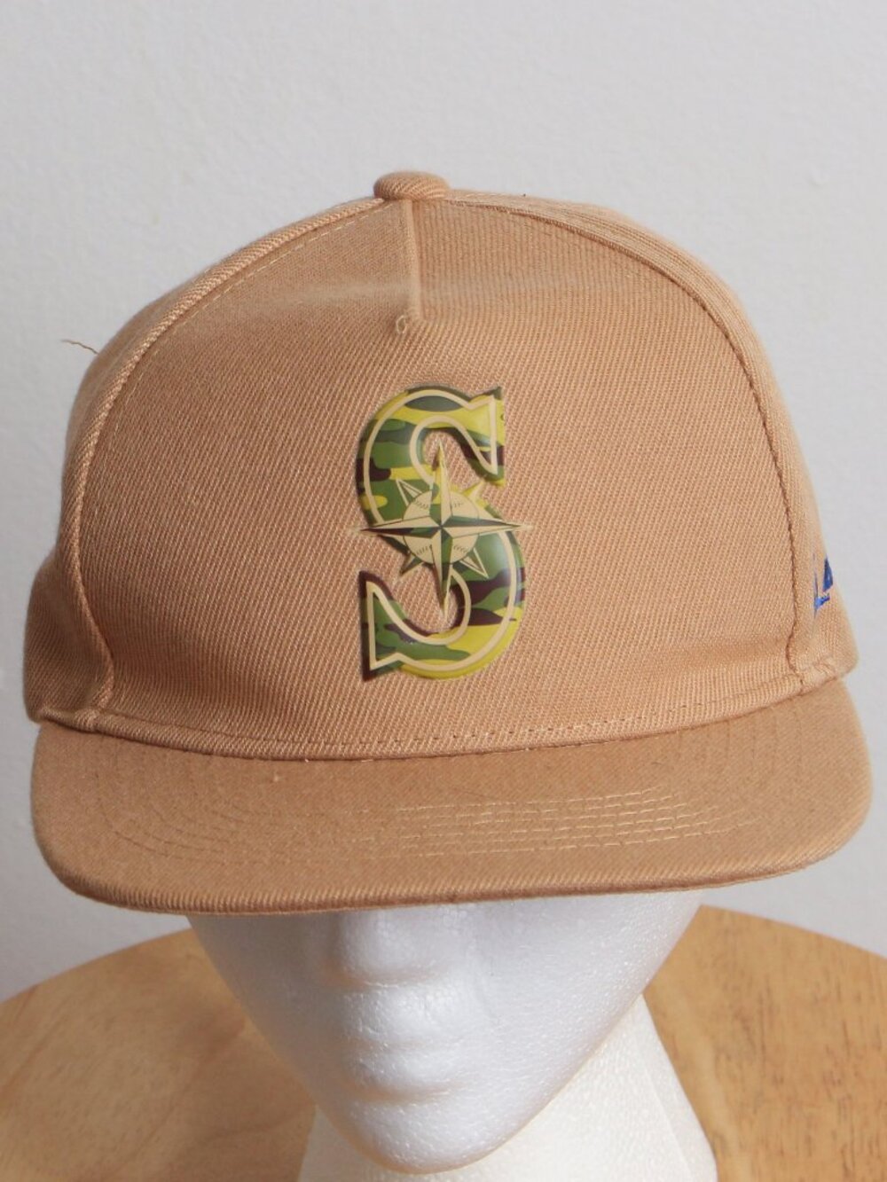 Seattle Mariners Boeing Hat Mens Tan OS Camo Logo Baseball Snapback